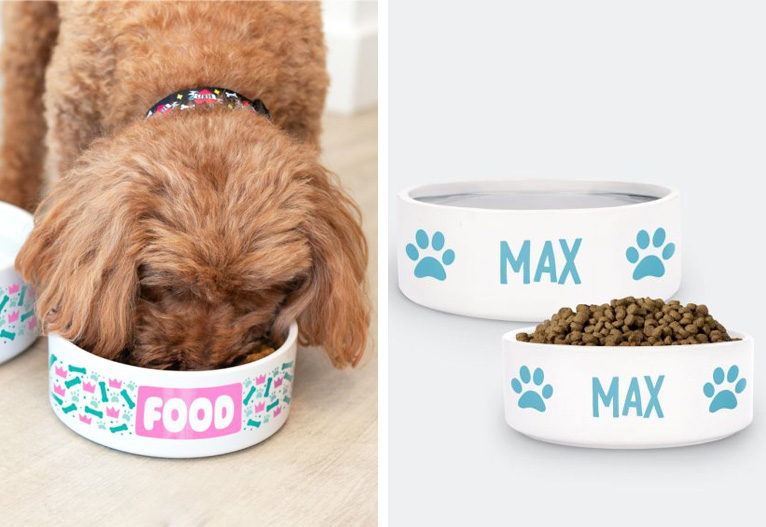 Bright Star Buddies Personalised Dog Bowls.