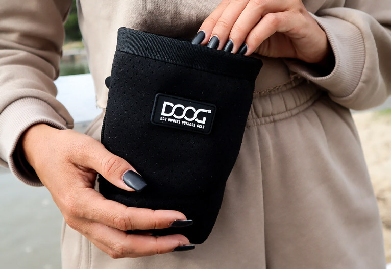 Doog Neosport black dog training pouch.